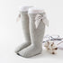 Red Bow Knee Highs Socks Little Palace Store Gray 0-1 Years (S)